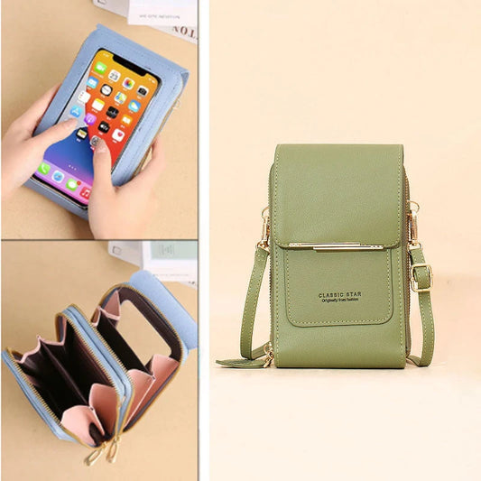 PU Leather Touchscreen Crossbody Bag